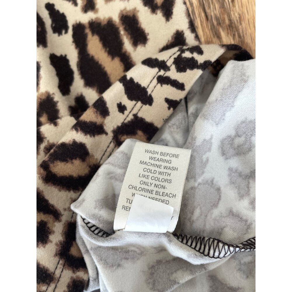 Mudd Mock Neck Leopard Print Fit and Flare Dress Juniors S Long Sleeve Y2K - Picture 5 of 7
